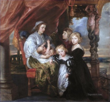  Wife Oil Painting - Deborah Kip Wife of Sir Balthasar Gerbier and Her Children Peter Paul Rubens
